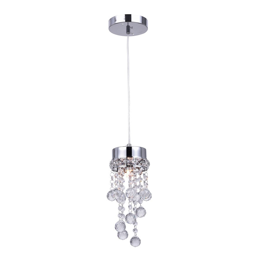 CWI Lighting Monica 1 Light Down Mini Pendant, Chrome - 5072P5C-R