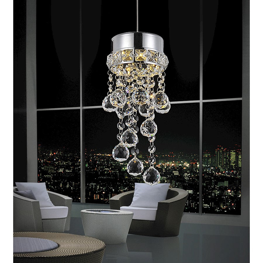 1 Light Down Mini Pendant, Chrome