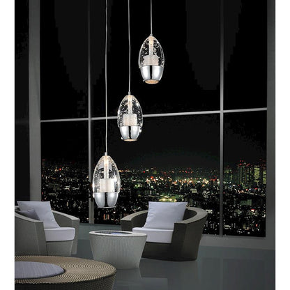 3 Light 10" Multi Light Pendant, Chrome