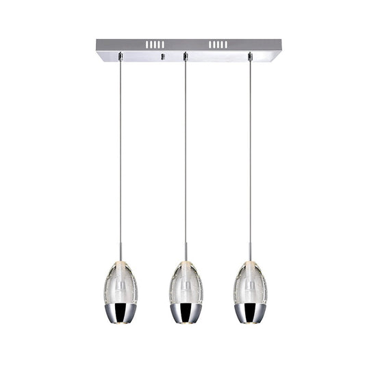 CWI Lighting Perrier 3 Light 16" Multi Light Pendant, Chrome - 5077P16C-RC