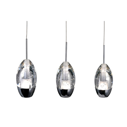 3 Light 16" Multi Light Pendant, Chrome