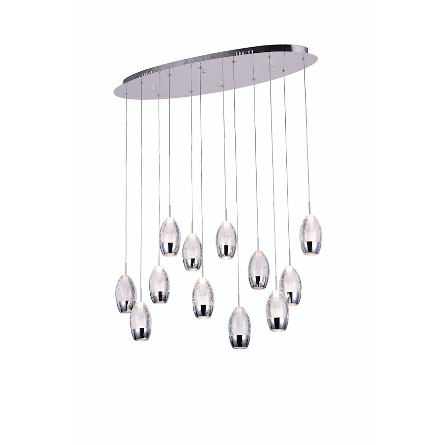 CWI Lighting Perrier 12 Light 34" Multi Light Pendant, Chrome - 5077P34C-O