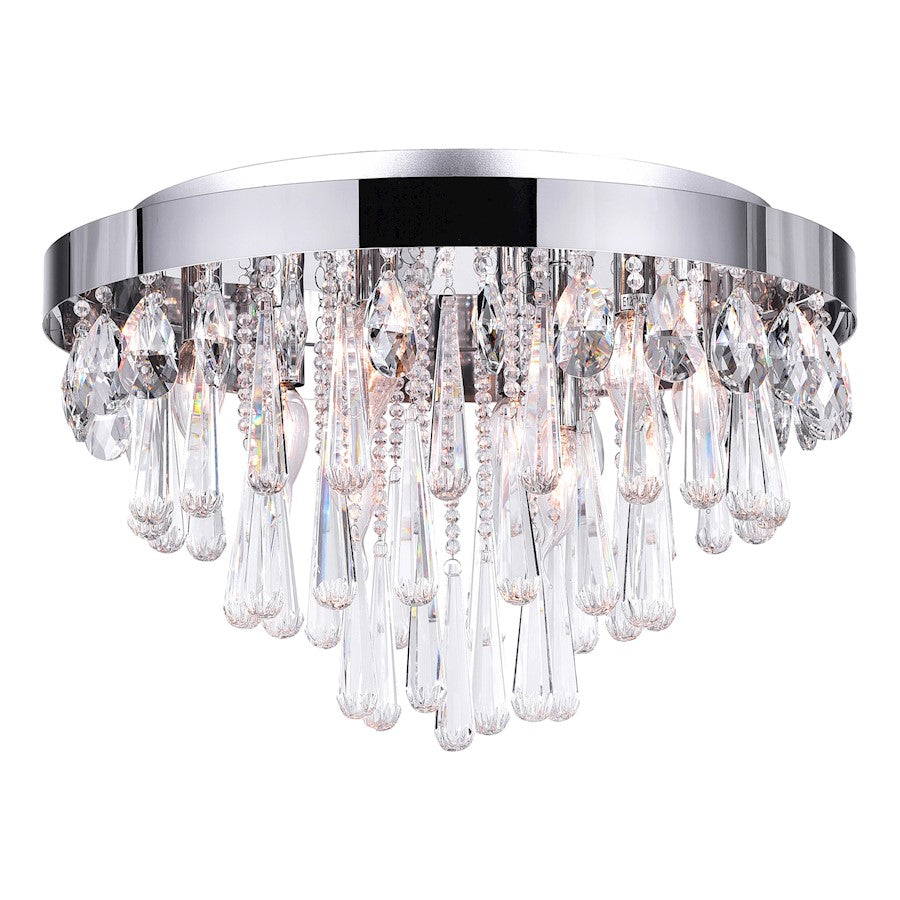 CWI Lighting Vast 8 Light Flush Mount, Chrome - 5078C20C