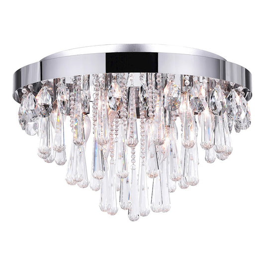 CWI Lighting Vast 8 Light Flush Mount, Chrome - 5078C20C