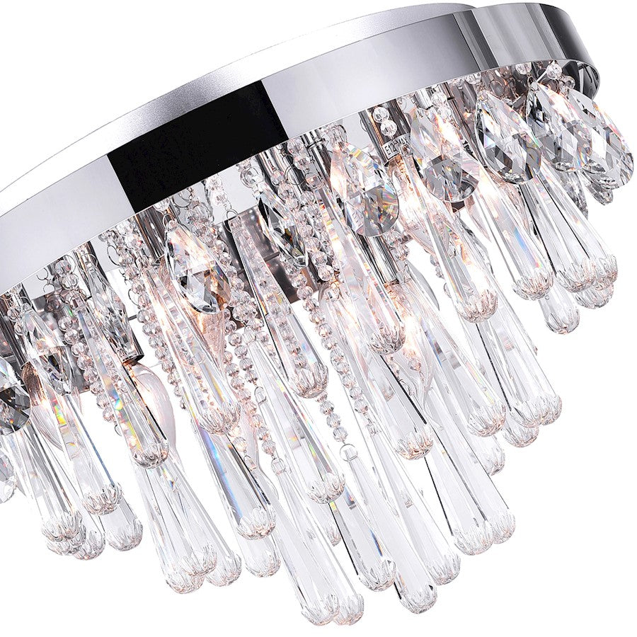 CWI Lighting Vast 8 Light Flush Mount, Chrome