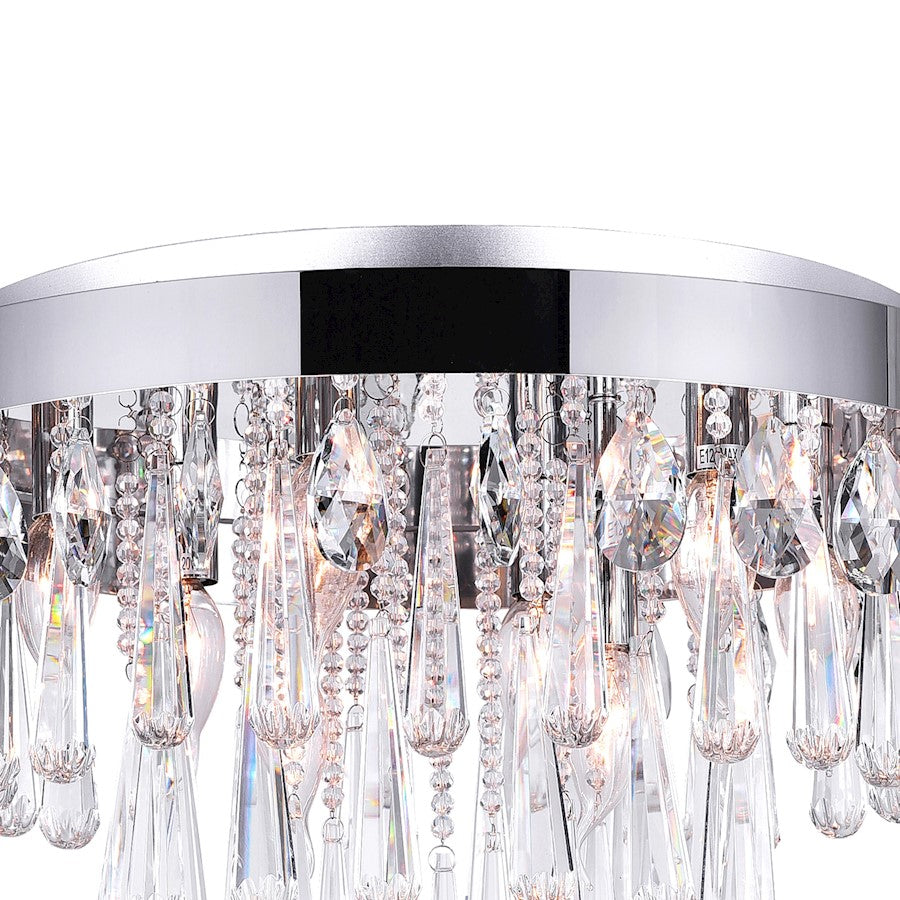 CWI Lighting Vast 8 Light Flush Mount, Chrome