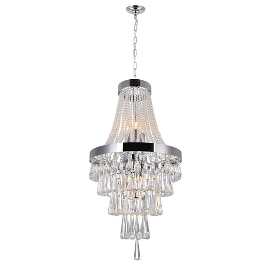 CWI Lighting Vast 6 Light Chandelier, Chrome - 5078P16C