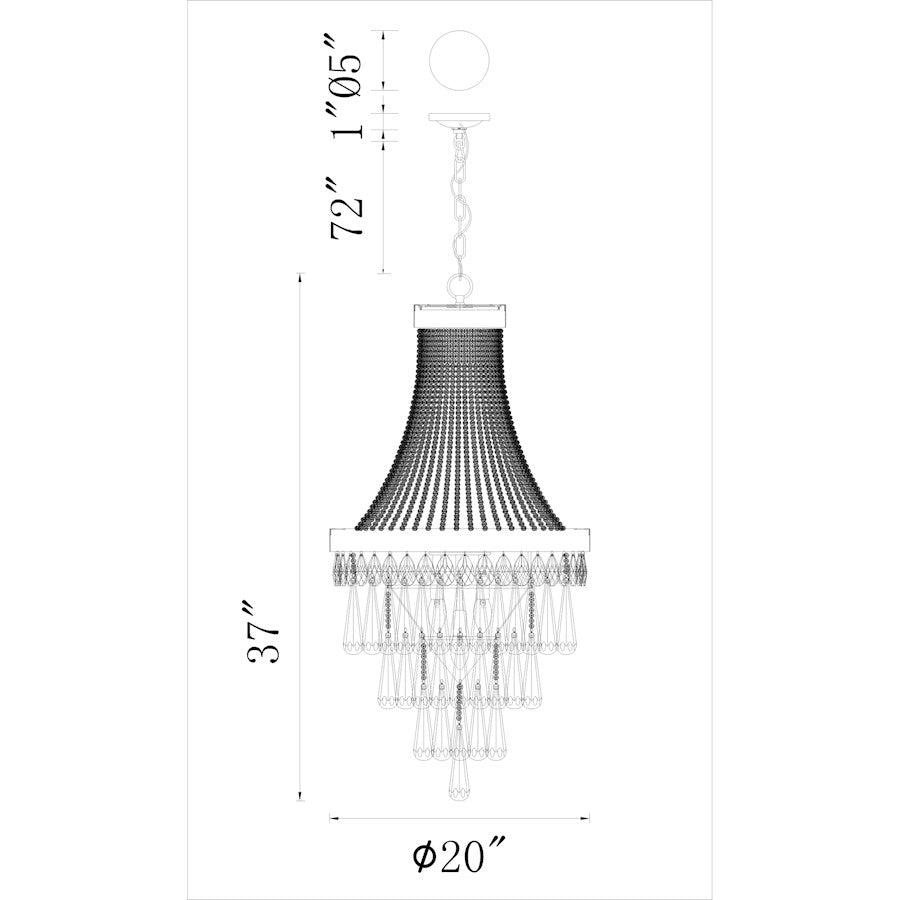 7 Light Chandelier, Chrome