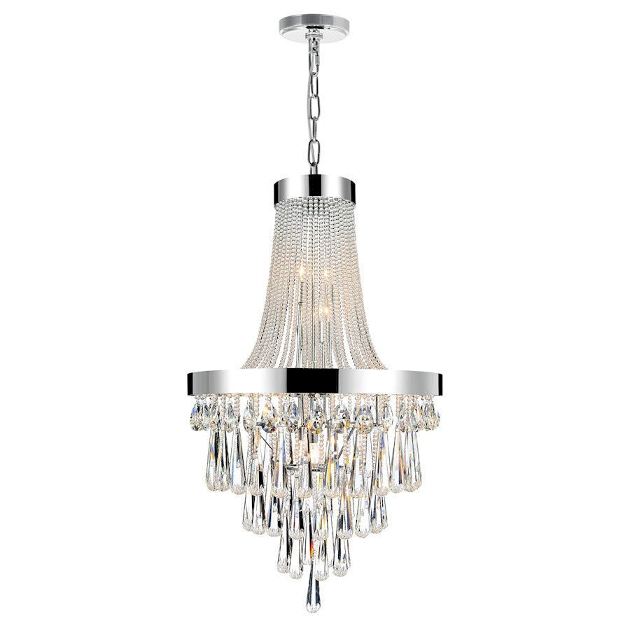 CWI Lighting Vast 13 Light Down Chandelier, Chrome - 5078P24C-Clear