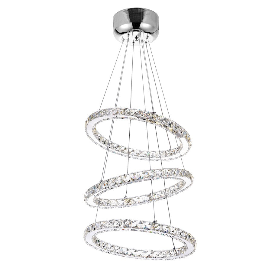 CWI Lighting Ring Chandelier, Stainless Steel 3R - 5080P16ST-3R