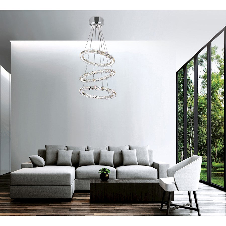 Ring Chandelier, Stainless Steel 3R