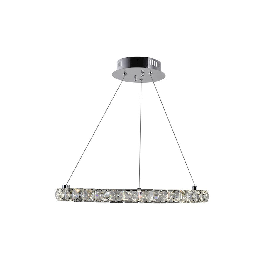 Ring 16" Chandelier, Stainless Steel