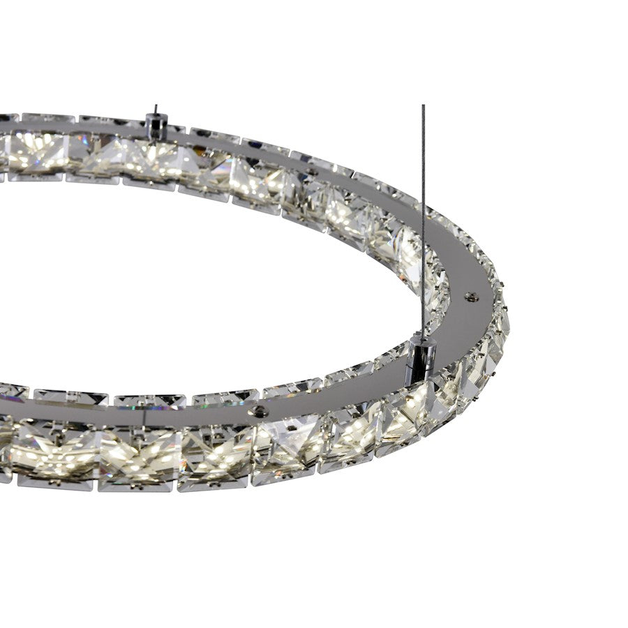 Ring 16" Chandelier, Stainless Steel