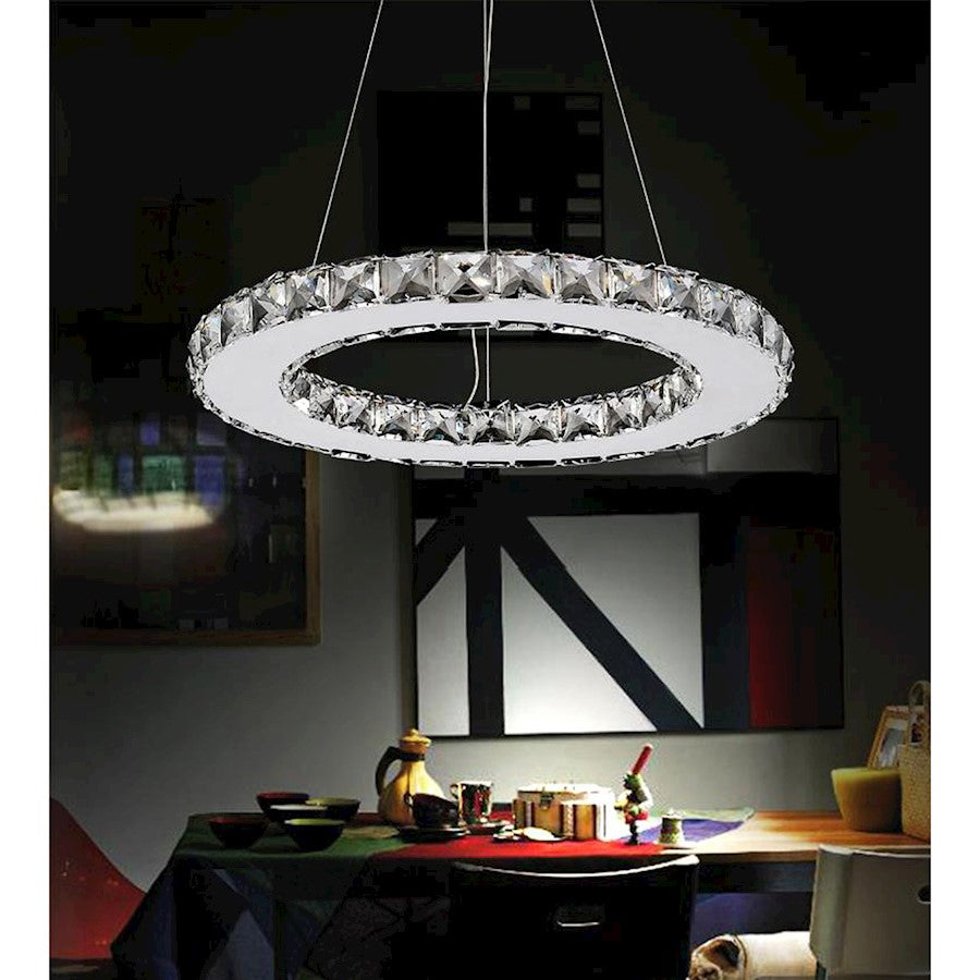 Ring 16" Chandelier, Stainless Steel