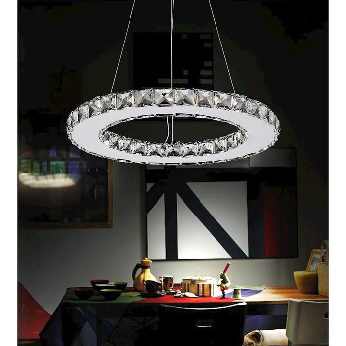 CWI Lighting Ring 16" Chandelier, Stainless Steel