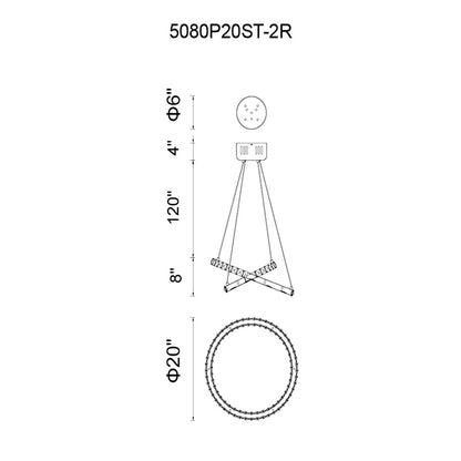 Ring 20" Chandelier, Stainless Steel