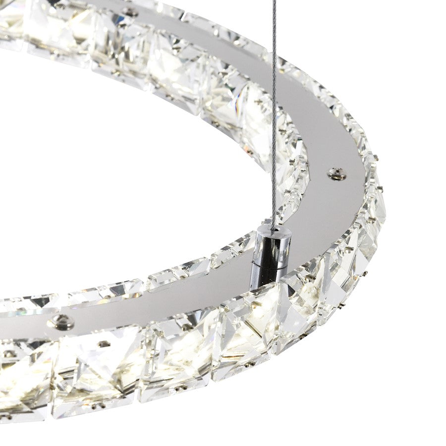 Ring 24" Chandelier, Stainless Steel