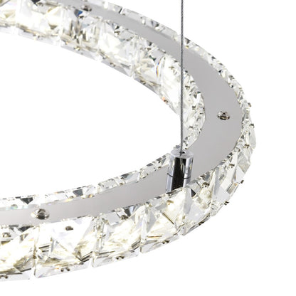 Ring 24" Chandelier, Stainless Steel