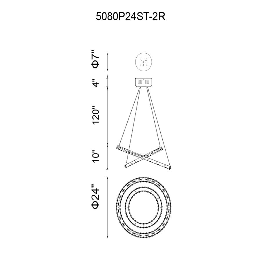 Ring 24" Chandelier, Stainless Steel