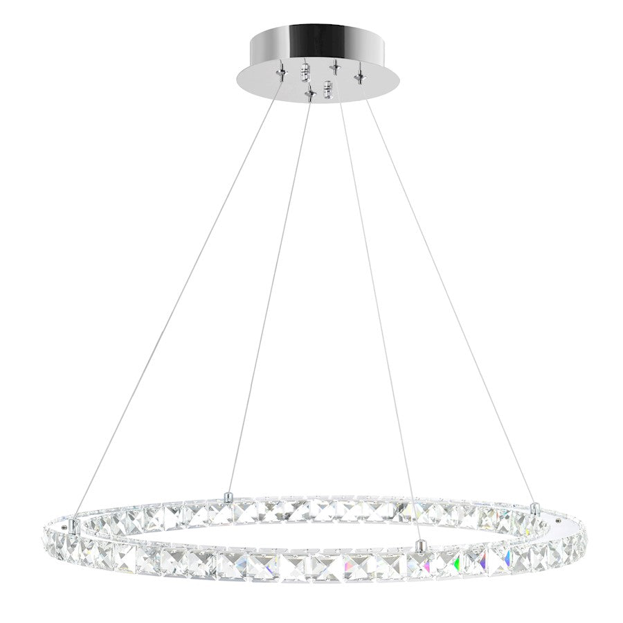 Ring 24" R Chandelier, Stainless Steel