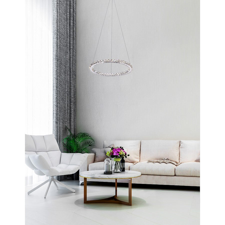 Ring 24" R Chandelier, Stainless Steel