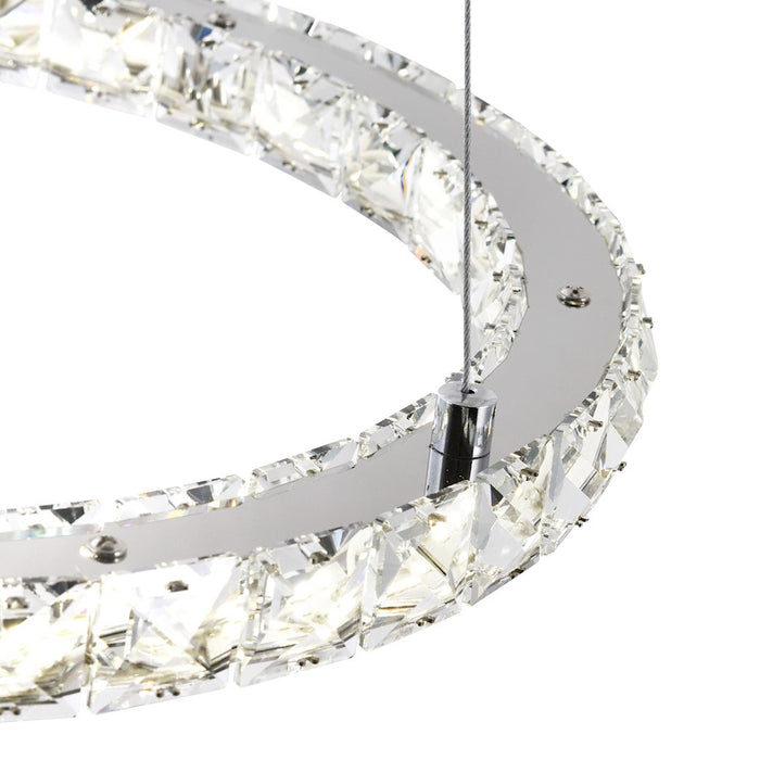 CWI Lighting Ring 32" 3R Chandelier, Stainless Steel