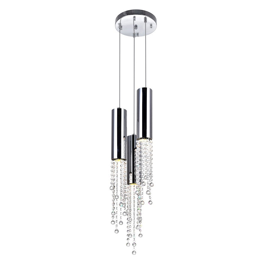 CWI Lighting Extended 3 Light Down Mini Pendant, Chrome - 5081P10C-R