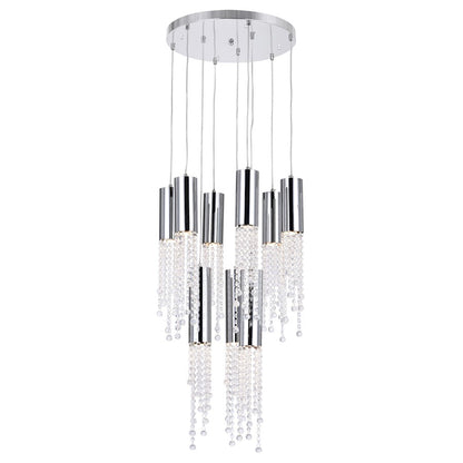 CWI Lighting Extended 9 Light 20" Multi Light Pendant, Chrome - 5081P20C-R