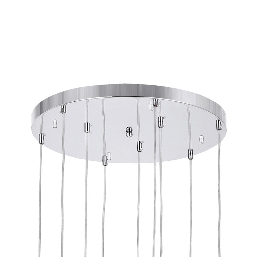 9 Light 20" Multi Light Pendant, Chrome