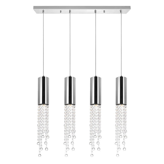 CWI Lighting Extended 4 Light Multi Light Pendant, Chrome - 5081P30C-RC