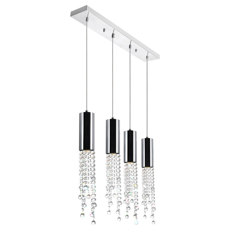 4 Light Multi Light Pendant, Chrome