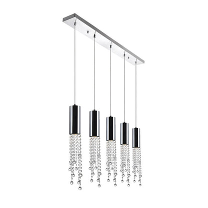 5 Light Multi Light Pendant, Chrome