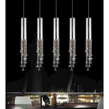 5 Light Multi Light Pendant, Chrome