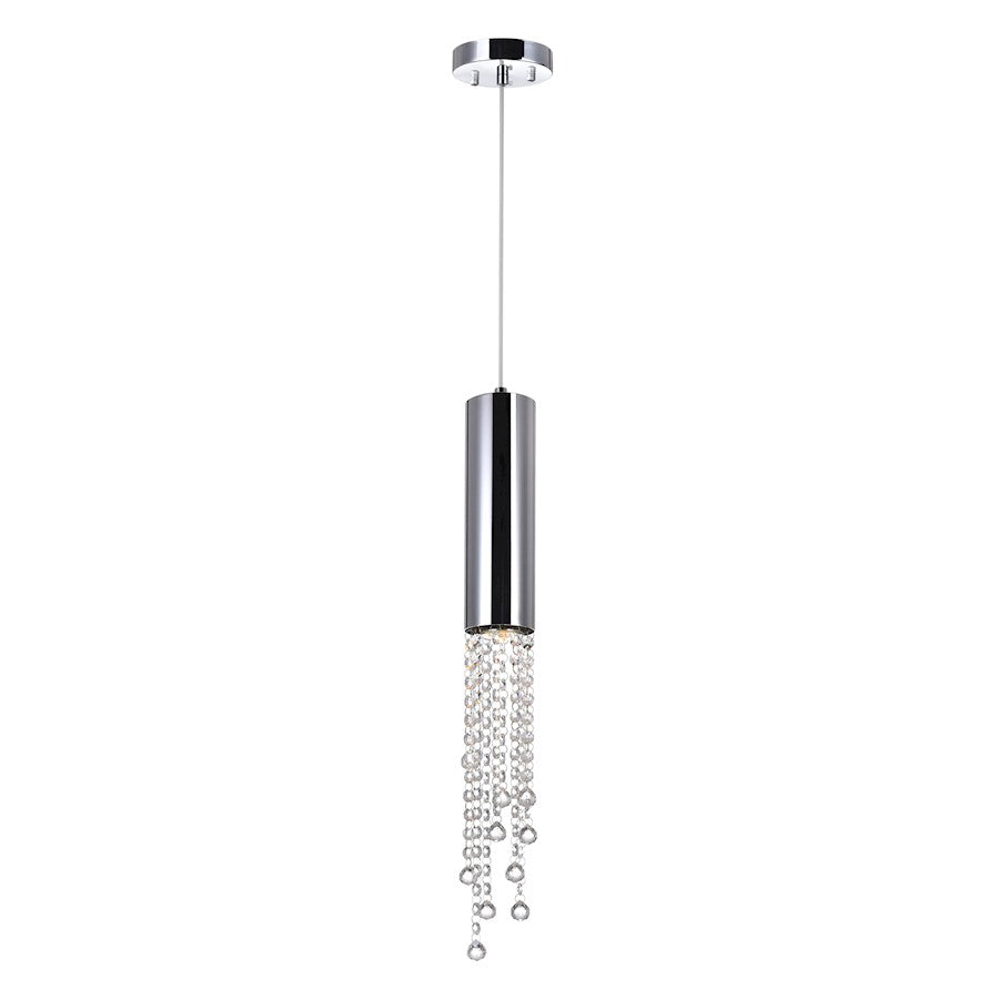 CWI Lighting Extended 1 Light Down Mini Pendant, Chrome - 5081P5C-R