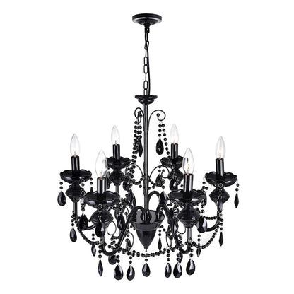 6 Light Up Chandelier, Black