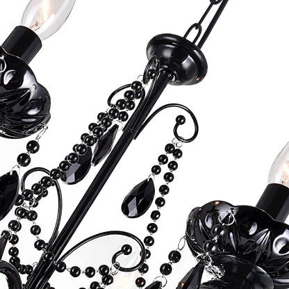 9 Light Up Chandelier, Black