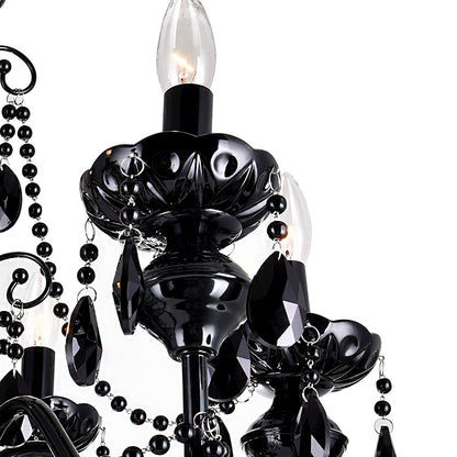 9 Light Up Chandelier, Black