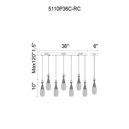 Multi Point 36" Pendant, Chrome