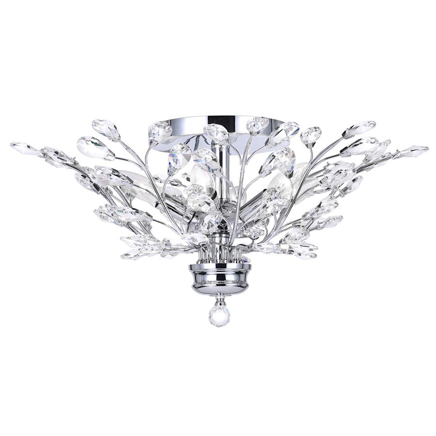 CWI Lighting Ivy 6 Light Flush Mount, Chrome