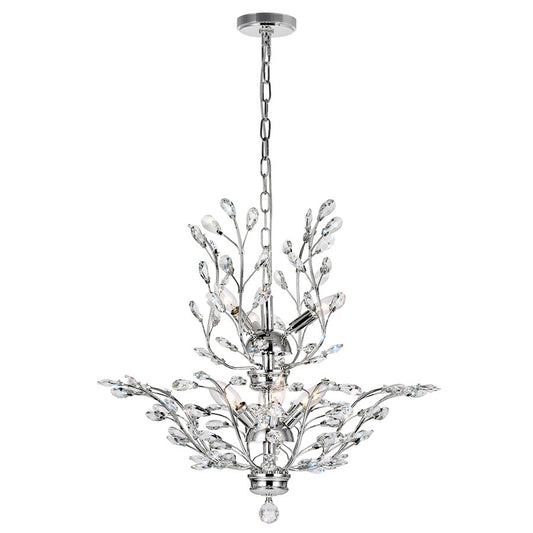 CWI Lighting Ivy 9 Light Chandelier, Chrome - 5206P28C