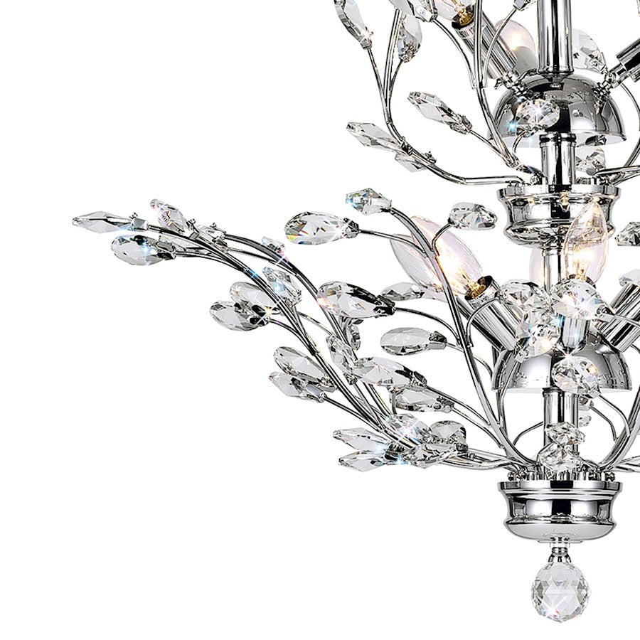 9 Light Chandelier, Chrome