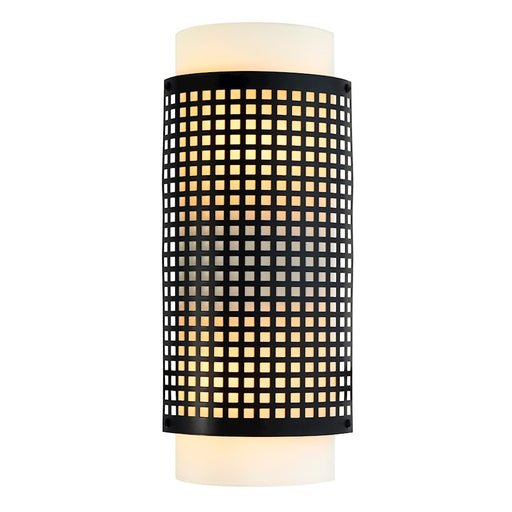 CWI Lighting Checkered 2 Light Wall Light, Black/Frosted - 5209W6B