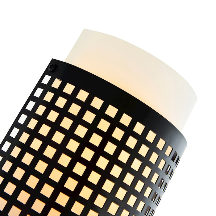 CWI Lighting Checkered 2 Light Wall Light, Black/Frosted