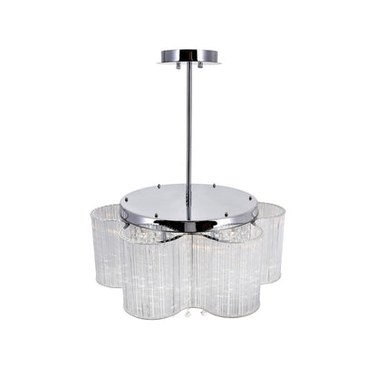 7 Light Down Chandelier, Chrome