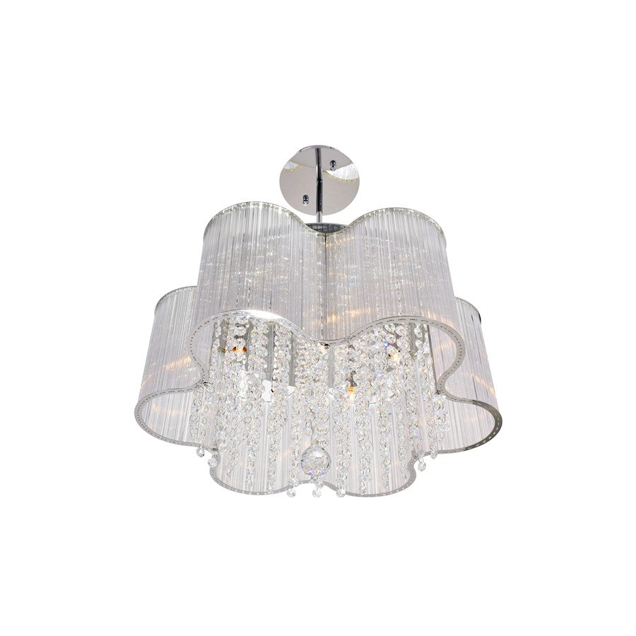 7 Light Down Chandelier, Chrome