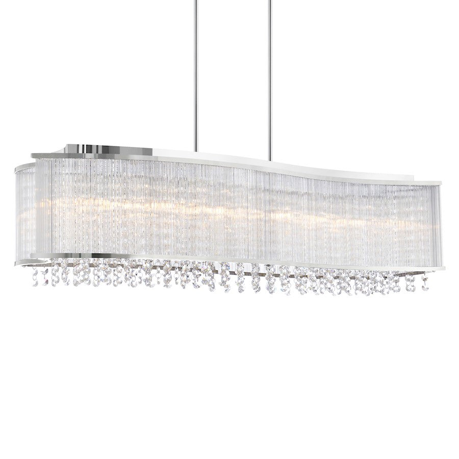 6 Light Drum Shade Chandelier, Chrome