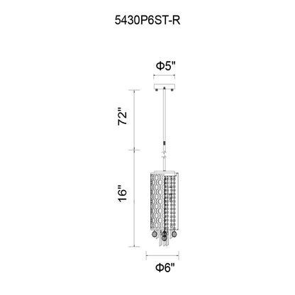 2 Light Drum Shade Mini Pendant, Stainless Steel