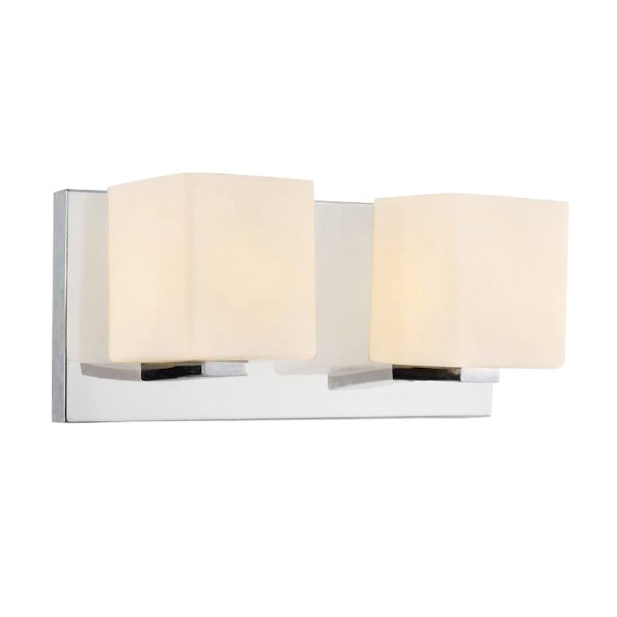 CWI Lighting Cristini 2 Light Vanity Light, Satin Nickel/Off White - 5442W12SN