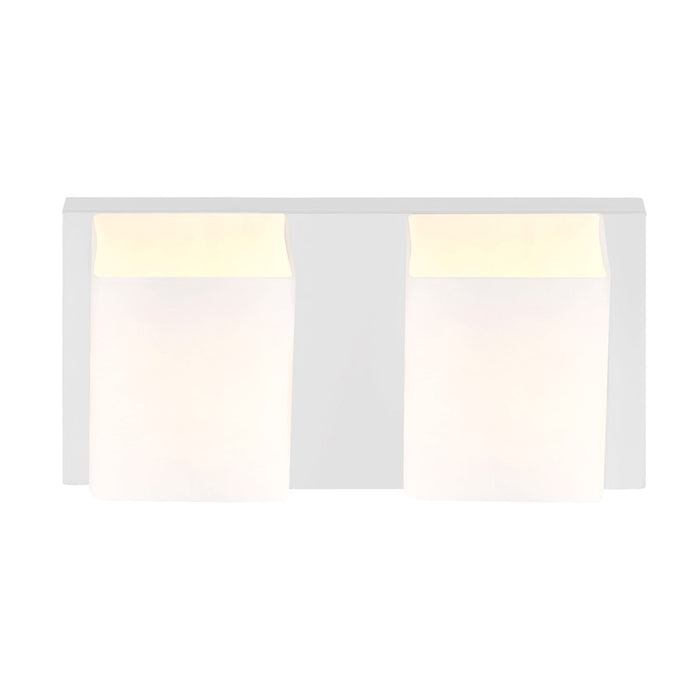CWI Lighting Cristini 2 Light Vanity Light, Satin Nickel/Off White
