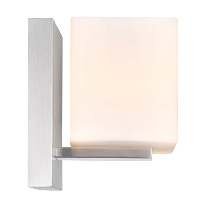 Cristini 2 Light Bathroom Vanity Light, Satin Nickel/Off White